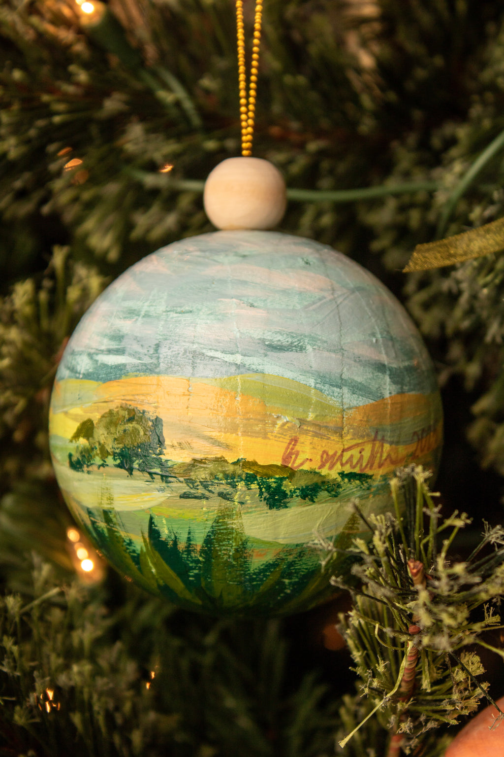 Hand-Painted Ornament // Blue Skies