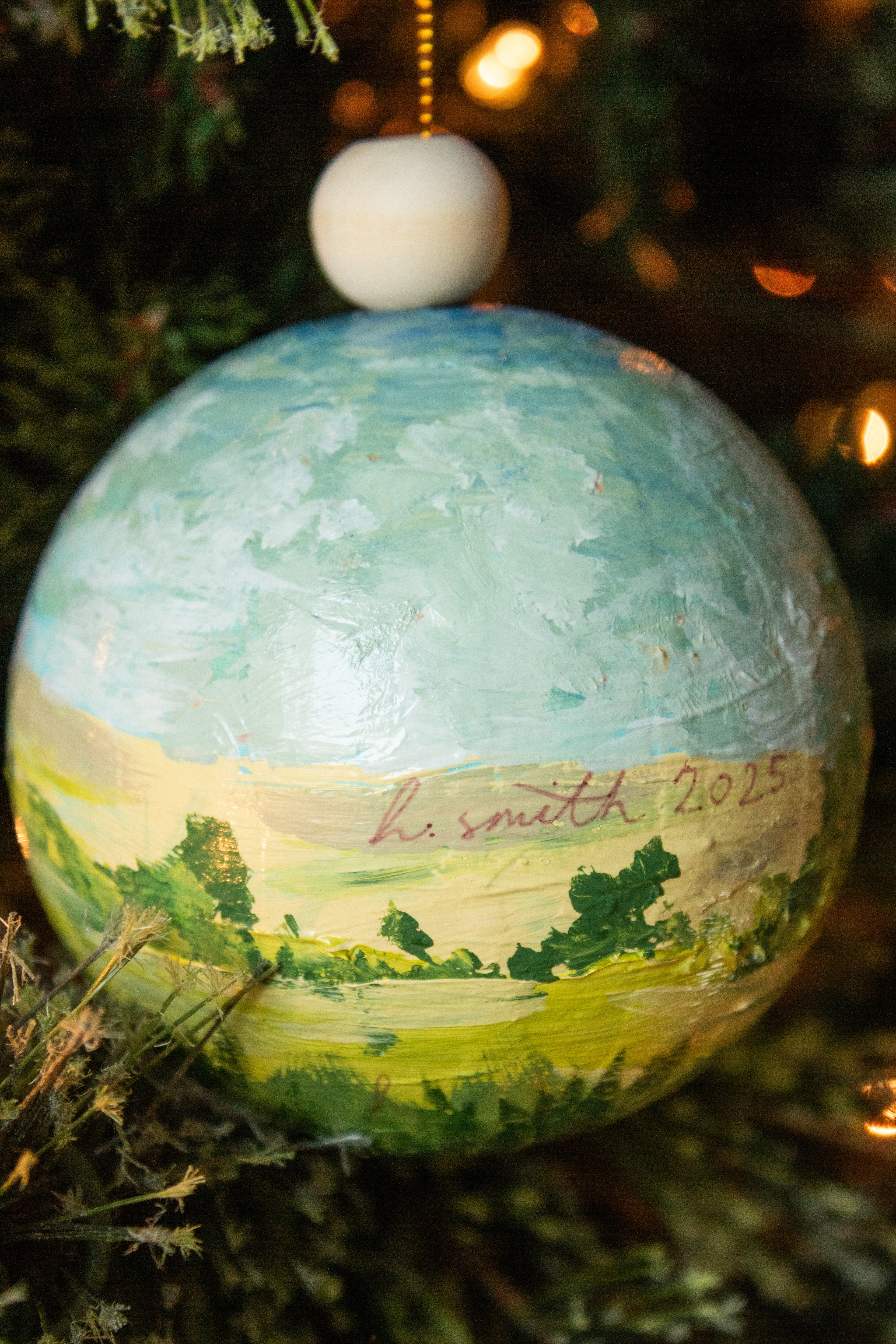 Hand-Painted Ornament // Blue Skies