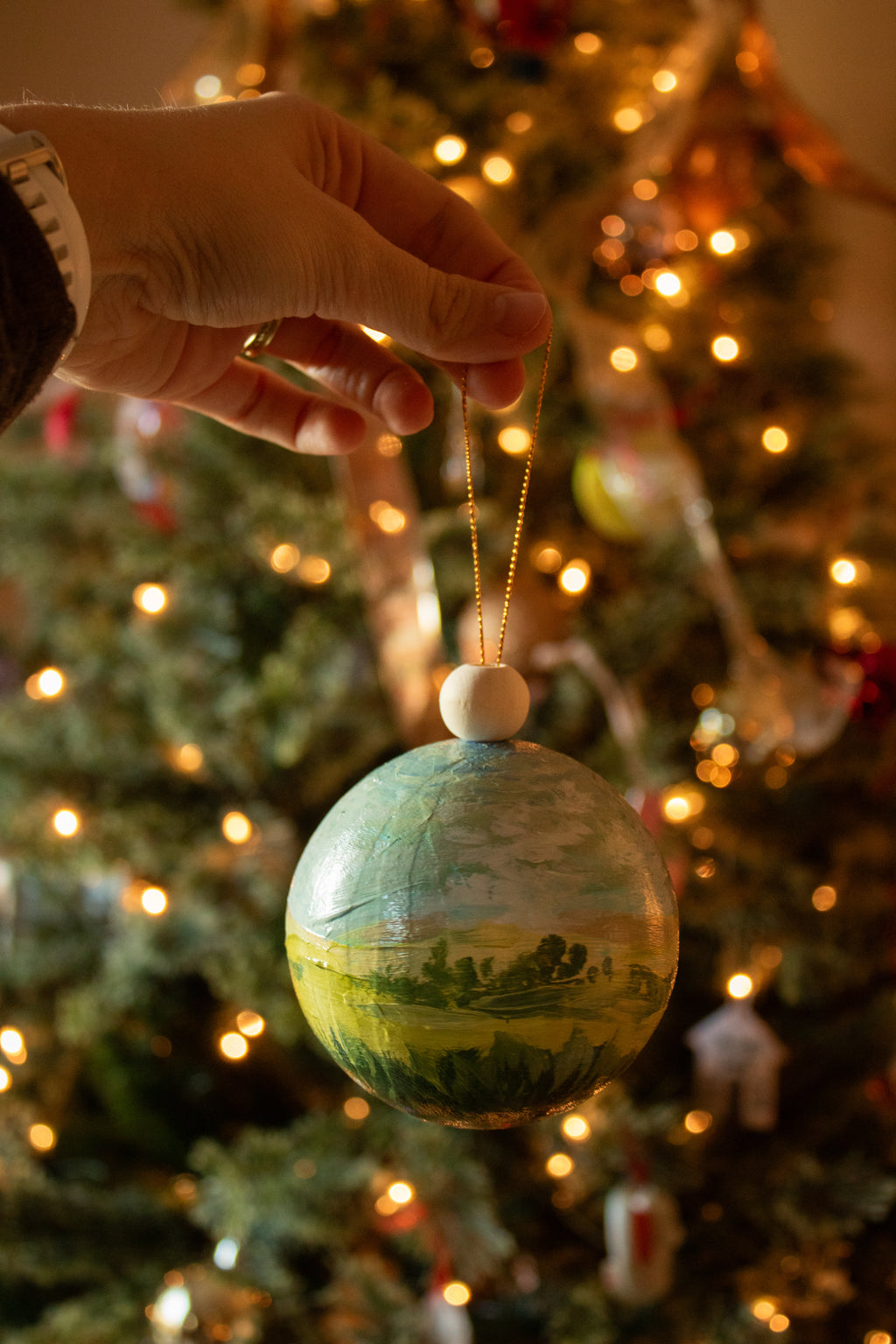 Hand-Painted Ornament // Blue Skies